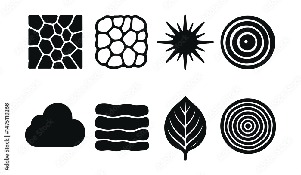 Nature-inspired silhouette icons set – organic, natural and eco-friendly designs Nature-inspired silhouette icons set – organic, natural and eco-friendly designs
