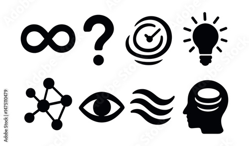 Abstract icons set – silhouette style for creative, modern and minimalist designs