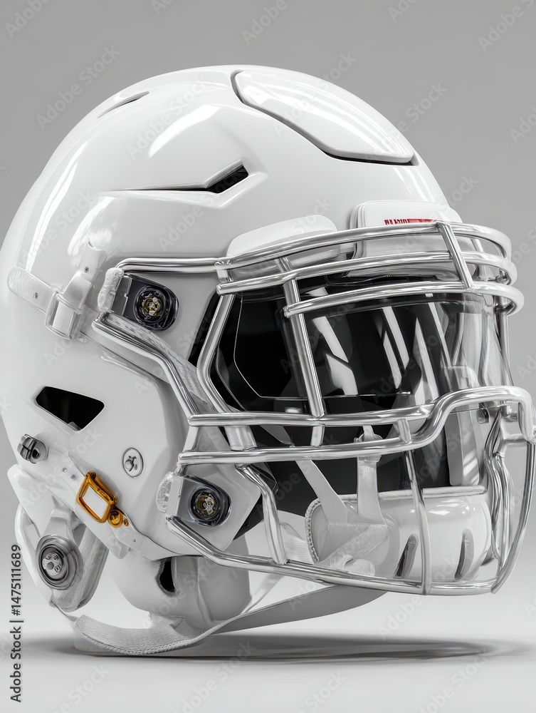 Fototapeta premium White football helmet in clean mockup display