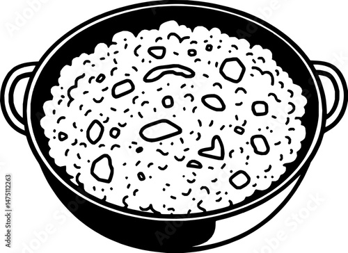 Creamy Risotto in a Rustic Pan A Culinary Delight