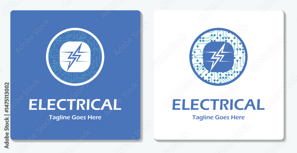 Obraz premium Electrical Thunder Logo Icon Vector Flat Design