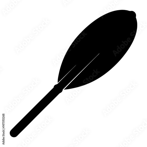 Black and white vector image of an ink quill, simple and iconic