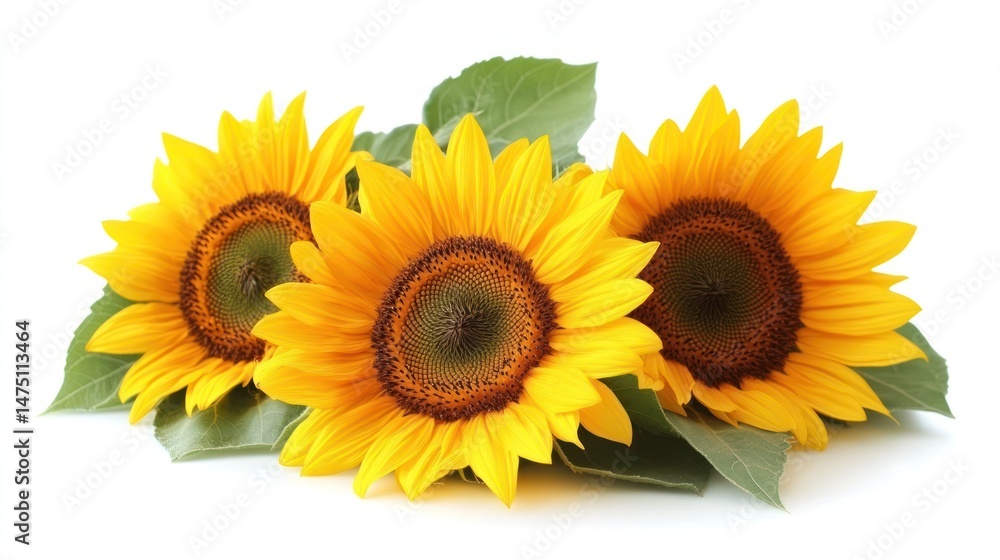 Obraz premium An abundance of bright and vibrant sunflowers blooming in a beautiful lush summer garden setting The sunflowers cheerful yellow petals stand out against the green foliage