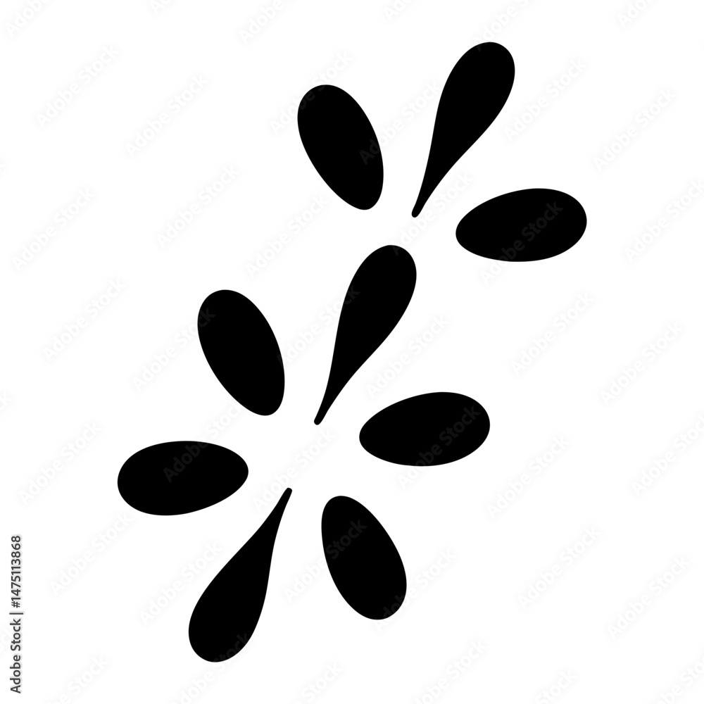 Abstract vector floral pattern with black stylized flower shapes on white background Abstract vector floral pattern with black stylized flower shapes on white background
