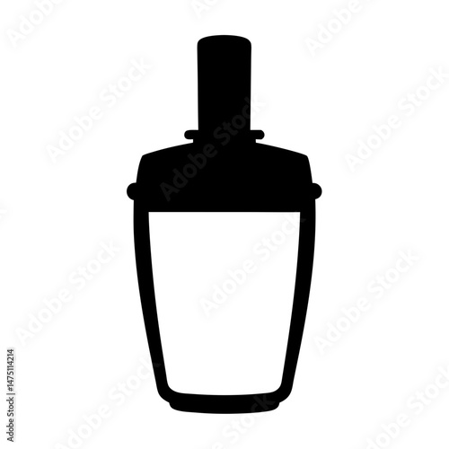 Isolated black silhouette of a cocktail shaker on a white background