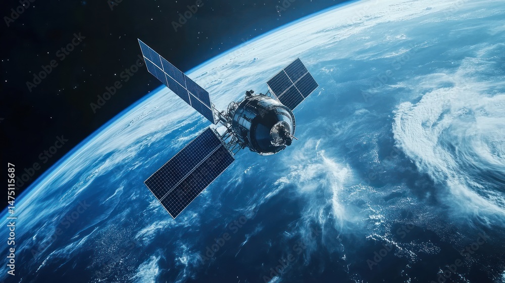 Obraz premium Satellite Orbiting Earth