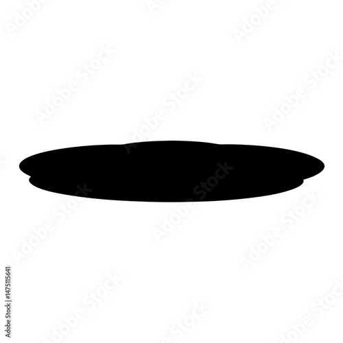 Isolated black oblong shape on a white background with a slight shadow