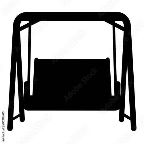 Silhouette of a porch swing, a classic backyard relaxing furniture piece