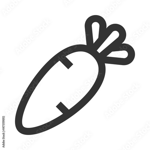 Minimalist Outline of a Carrot Icon