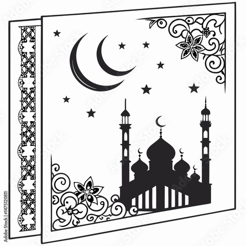 mosque in abu dhabi of vector silhouette 