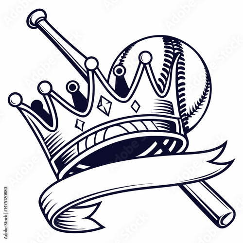 baseball cap and crown vector silhouette