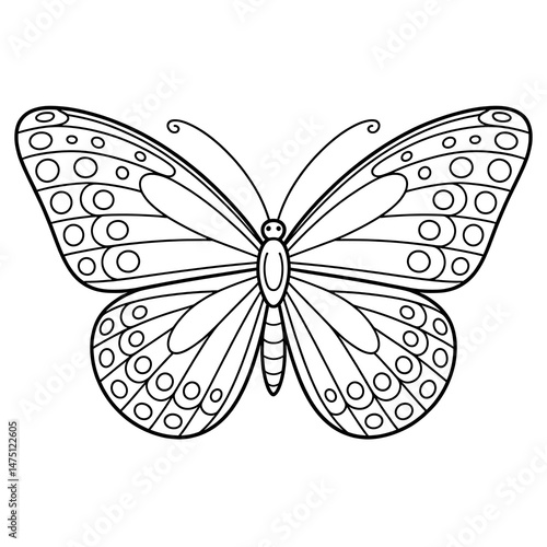 Betterfly line art vector in black and white.