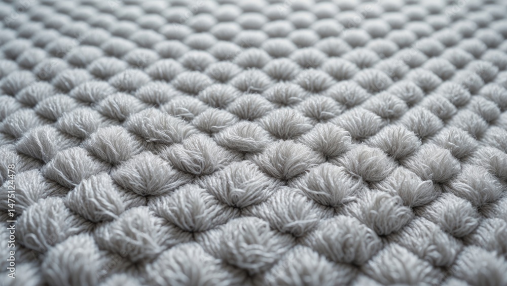Woven wool or synthetic carpet with beach towel pattern in light grey, suitable as doormat or decorative rug Woven wool or synthetic carpet with beach towel pattern in light grey, suitable as doormat or decorative rug