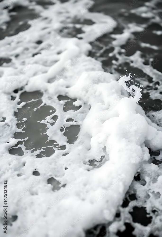 Fototapeta premium black and white photo of foamy water