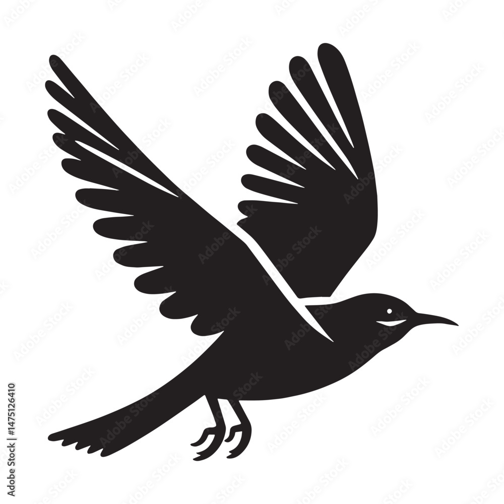 Obraz premium Moon-Chaser Nightjar silhouette – Nightjar illustration – Minimalist Nightjar vector – Bird silhouette