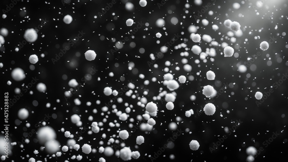 White snow bokeh overlay on black background White snow bokeh overlay on black background