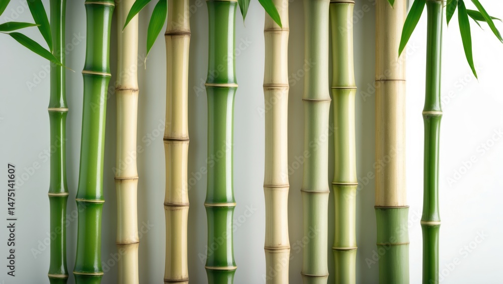 Obraz premium White background featuring bamboo plant