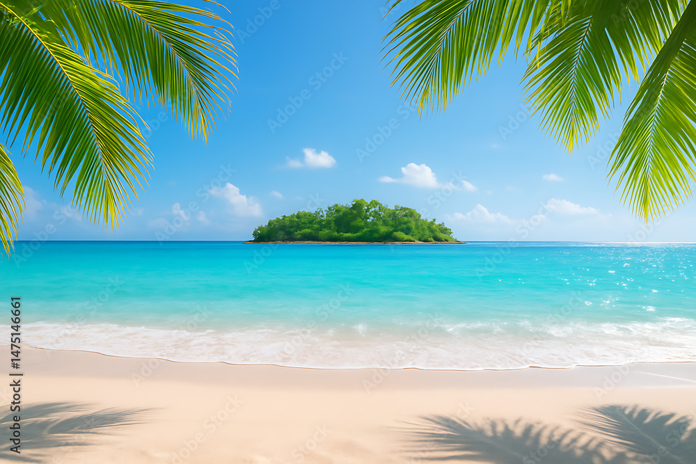 Fototapeta premium Tropical beach paradise island getaway vacation travel destination view