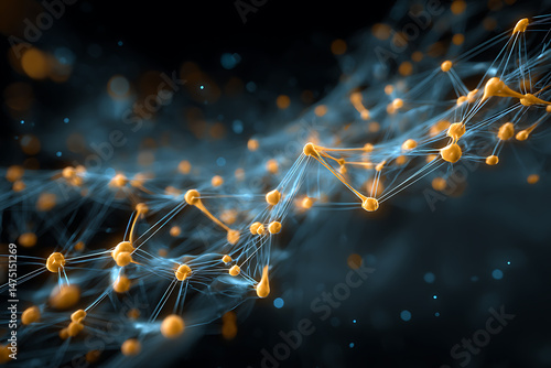 Futuristic Neural Network Design with AI Connections  