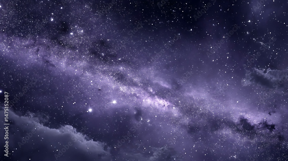 Fototapeta premium Night sky filled with stars and Milky Way