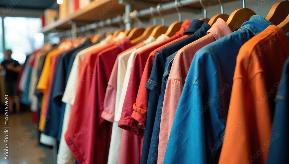 Obraz premium Clearance sale rack overflowing with discounted clothes and accessories , savings, accessories, seasonal sale
