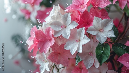 paper flower with white and pink petals for garden decor