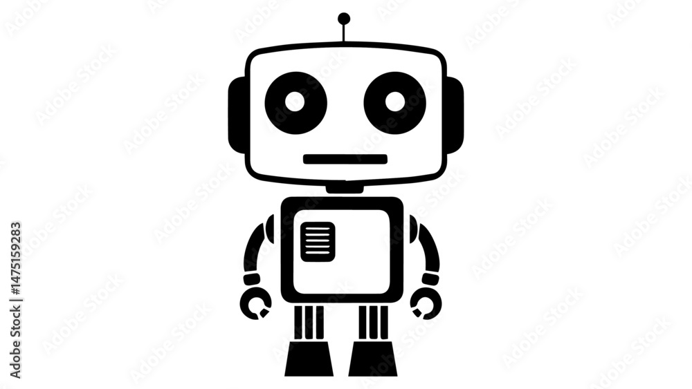 Fototapeta premium funny not satisfied robot cute illustration in vector