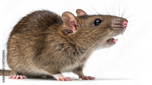 Brown Rat Profile, Open Mou...