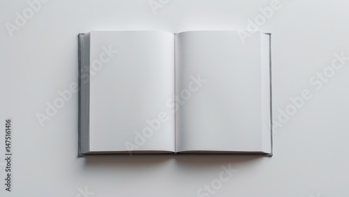 Empty open brochure template on white backdrop