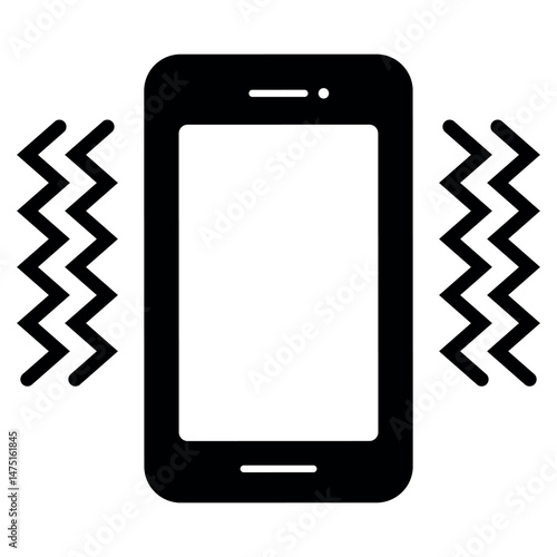 Smart phone vibrate icon, ringing phone icon, telephone call sign, vibration alert in smartphone flat trendy icon illustration isolated on white background.