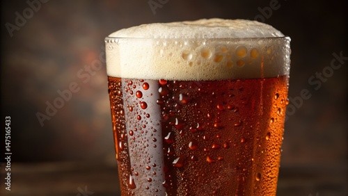 Close-up Pint of Amber Ale ...
