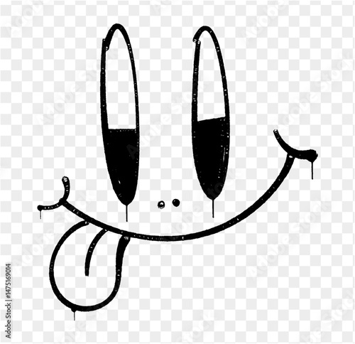 spray smile face graffiti style