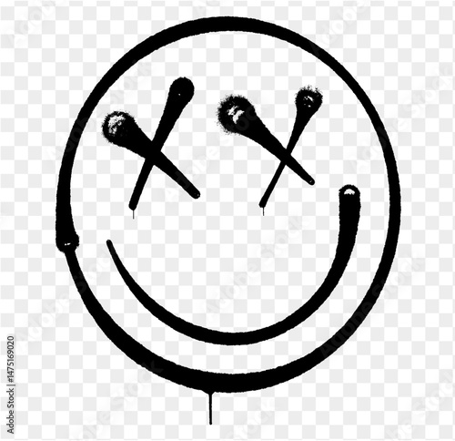 spray smile face graffiti style