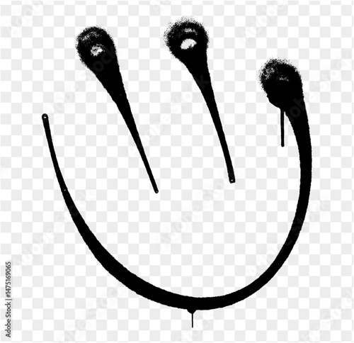 spray smile face graffiti style
