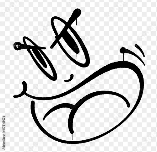 spray smile face graffiti style