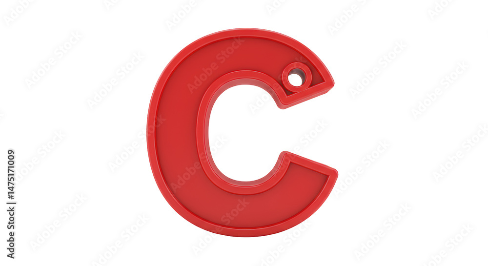 Isolated Red Letter C Isolated Red Letter C