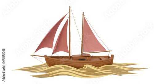 Isolated Sail Boat