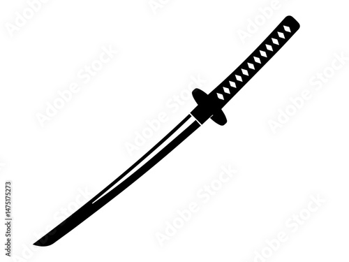 Japanese sword on a white background