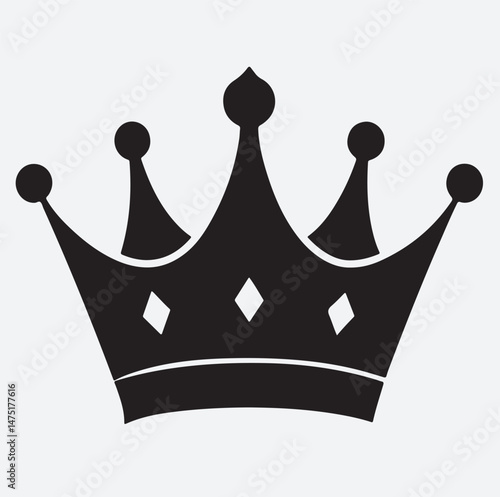 crown silhouette vector art illustration