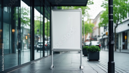 Wallpaper Mural Outdoor advertising display mockup with urban sidewalk signage Torontodigital.ca