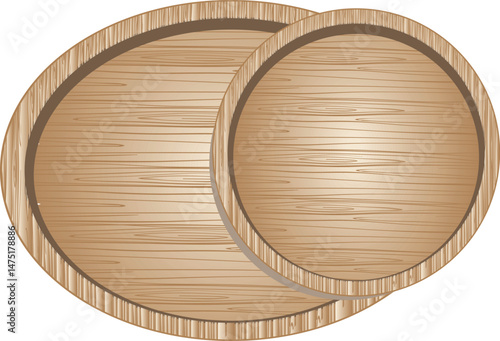 Wooden two tray with wood texture