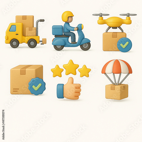 Efficient delivery services utilizing drones and motorbikes in urban areas infographic illustration modern design creative viewpoint logistics concept