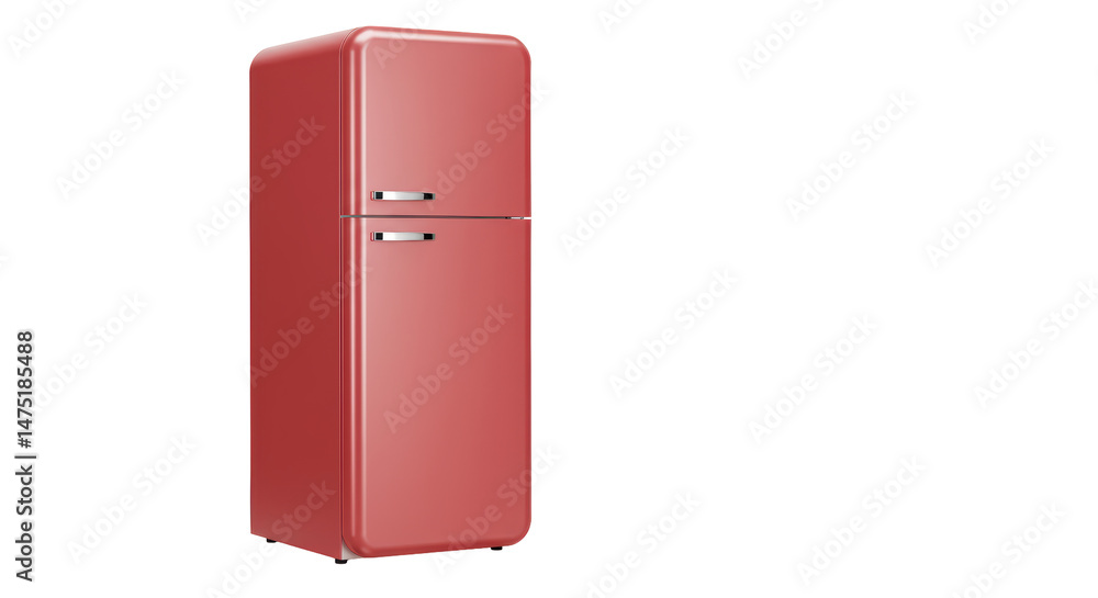 Isolated Retro Red Refrigerator Isolated Retro Red Refrigerator