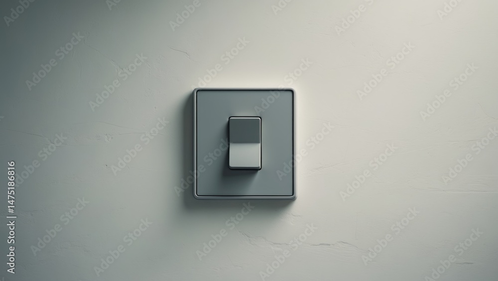Gray switch positioned on a white background Gray switch positioned on a white background