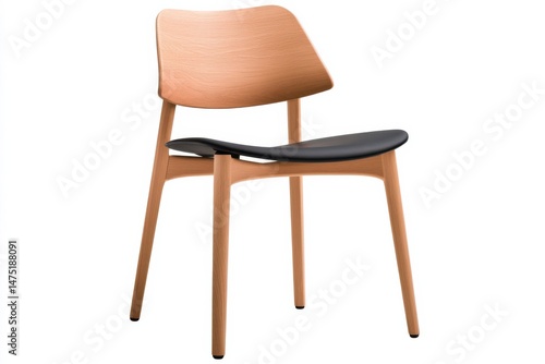 Wallpaper Mural Modern wooden chair with sleek black seat designed for comfort and style in contemporary spaces Torontodigital.ca