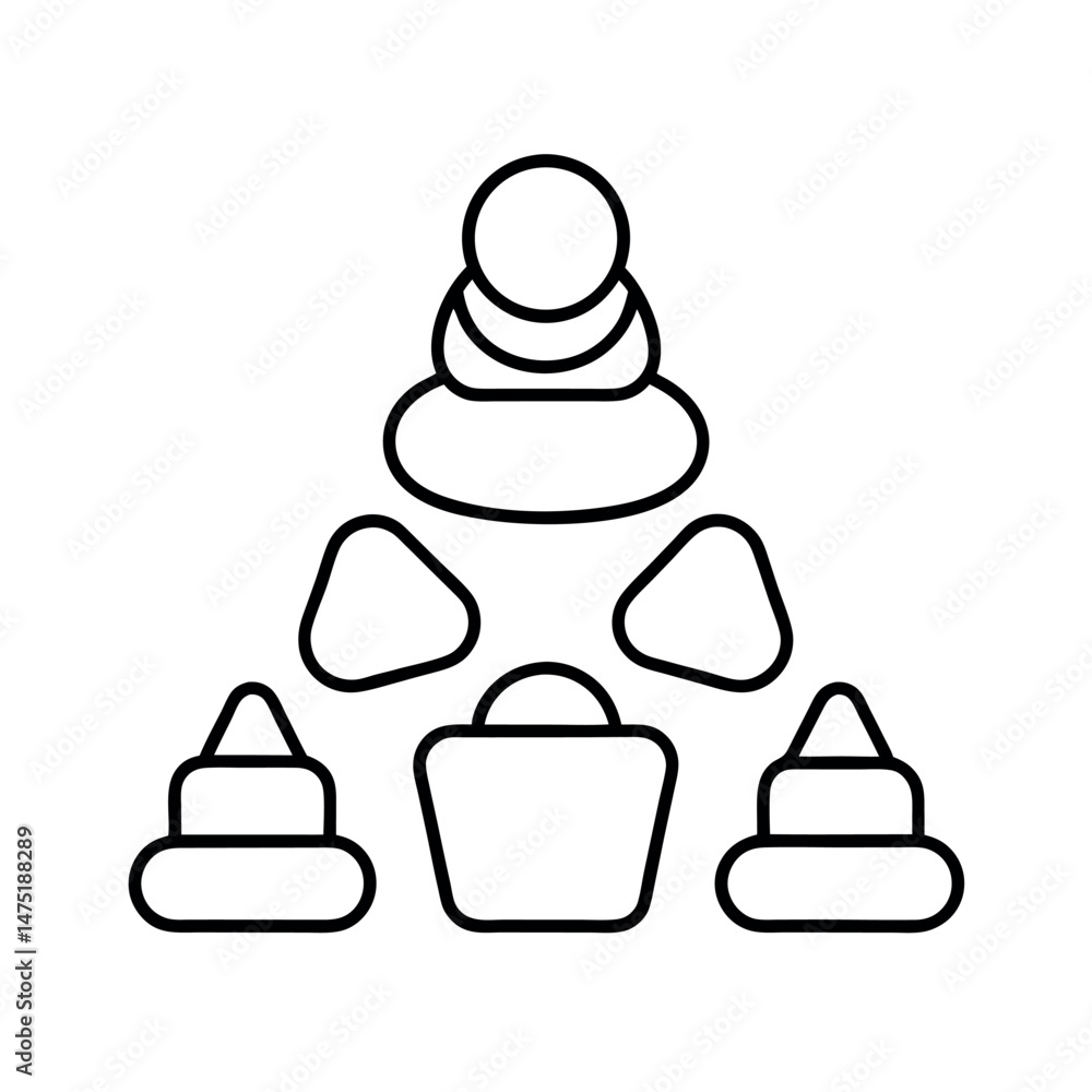 Fototapeta premium Simple Play Doh Set Line Art Vector Drawing