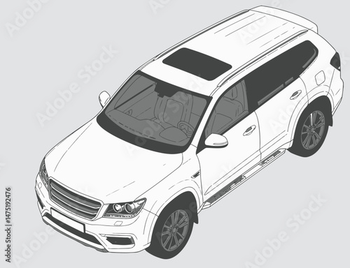 Suv car_Axonometric view