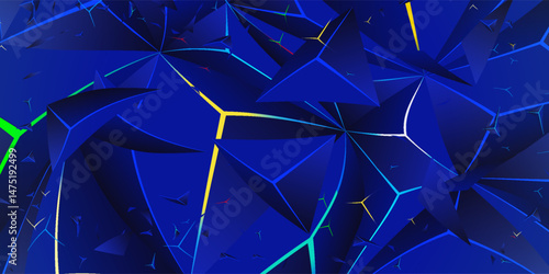 Polygonal 3d background with blue monochrome color vector design in eps 10
