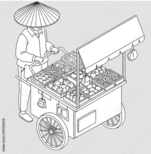 Street vender_Axonometric view