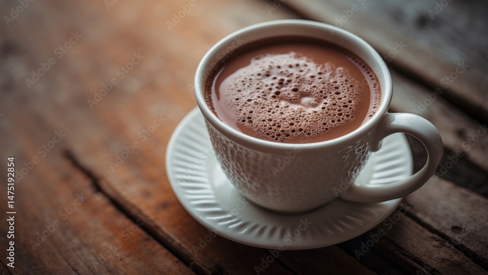 Obraz premium Warm up with a decadent mug of gourmet hot cocoa, a flavorful and satisfying winter beverage packed with flavonoids and relaxation benefits